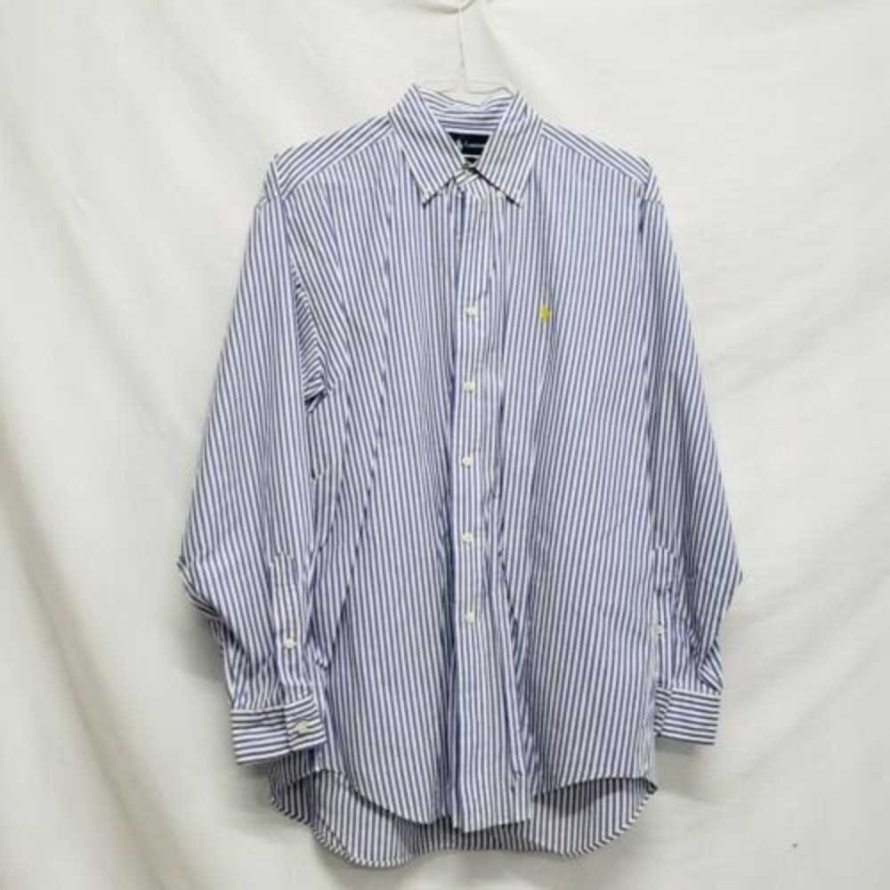 Ralph Lauren Dress Shirt Button Front Blake 100% Cotton Men Size Medium